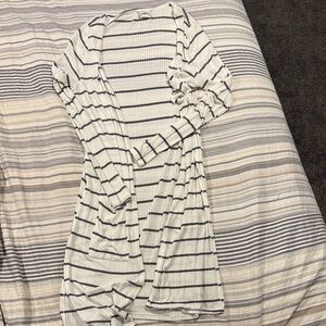 Daytrip Black and White Striped Cardigan
